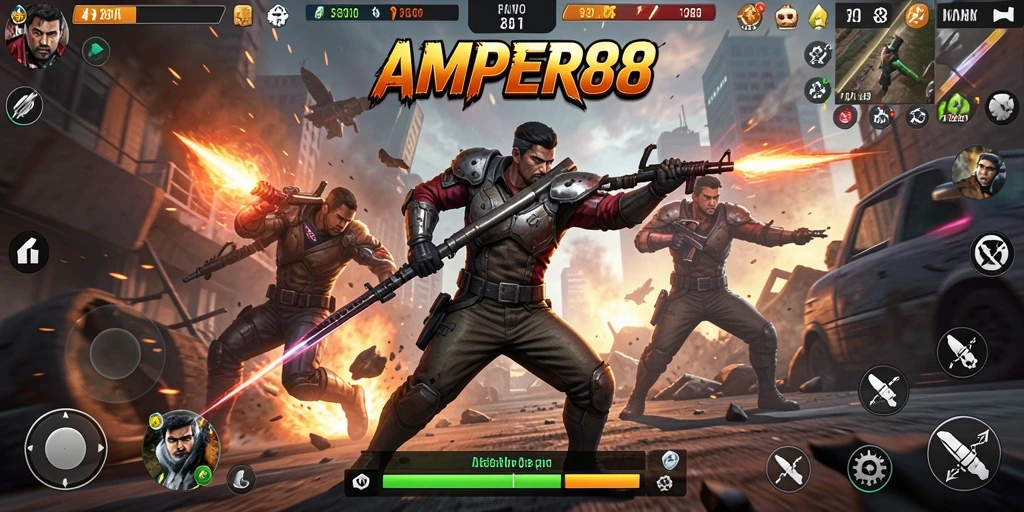 Gameplay action seru dengan karakter unik di AMPER88.