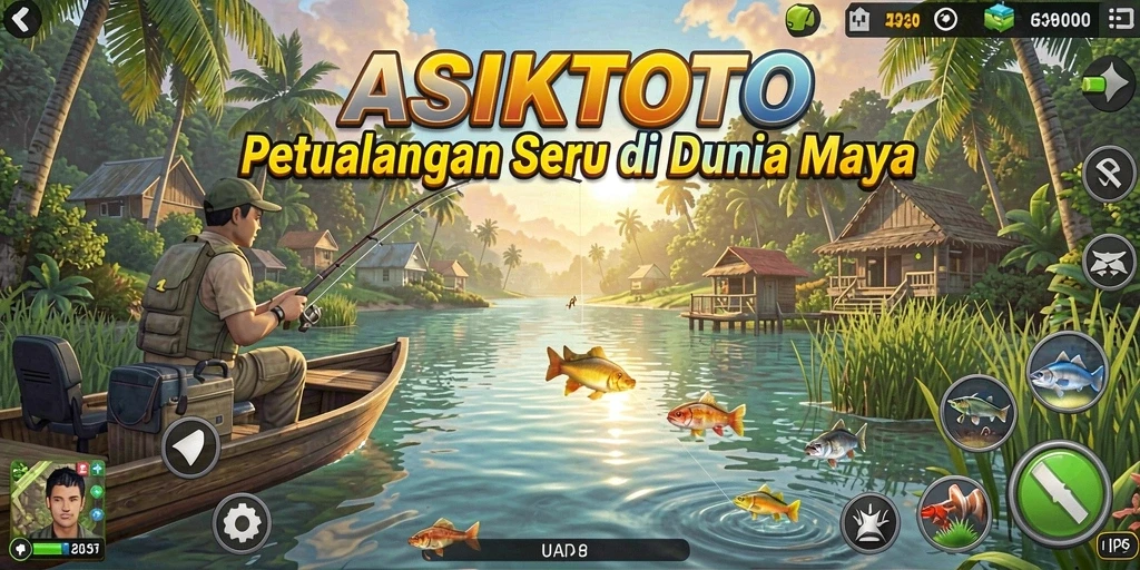 Tampilan gameplay ASIKTOTO dengan suasana memancing yang menakjubkan.