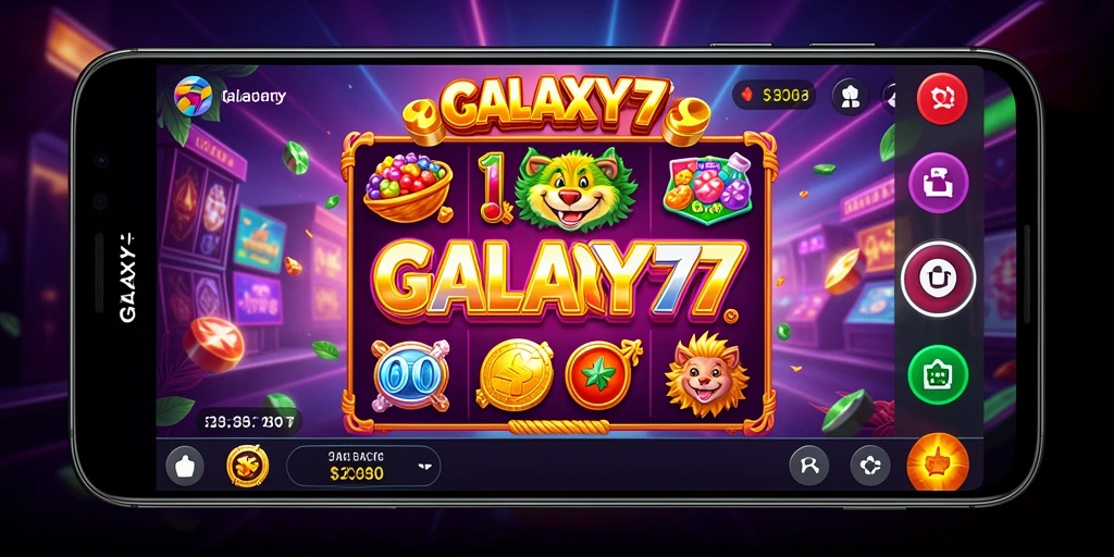 Tampilan menawan gameplay Slot GALAXY77 di layar.