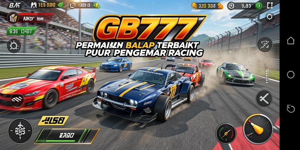 Tangkapan layar <strong>GB777</strong> menampilkan aksi balapan yang mendebarkan di trek yang bervariasi.