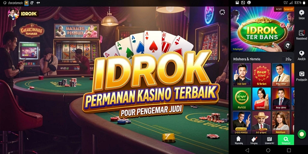 Screenshot gameplay IDROK menampilkan suasana kasino yang mendebarkan.