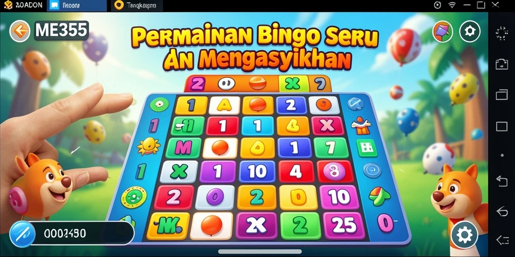 Tampilan utama gameplay ME355 dengan suasana Bingo yang menegangkan.