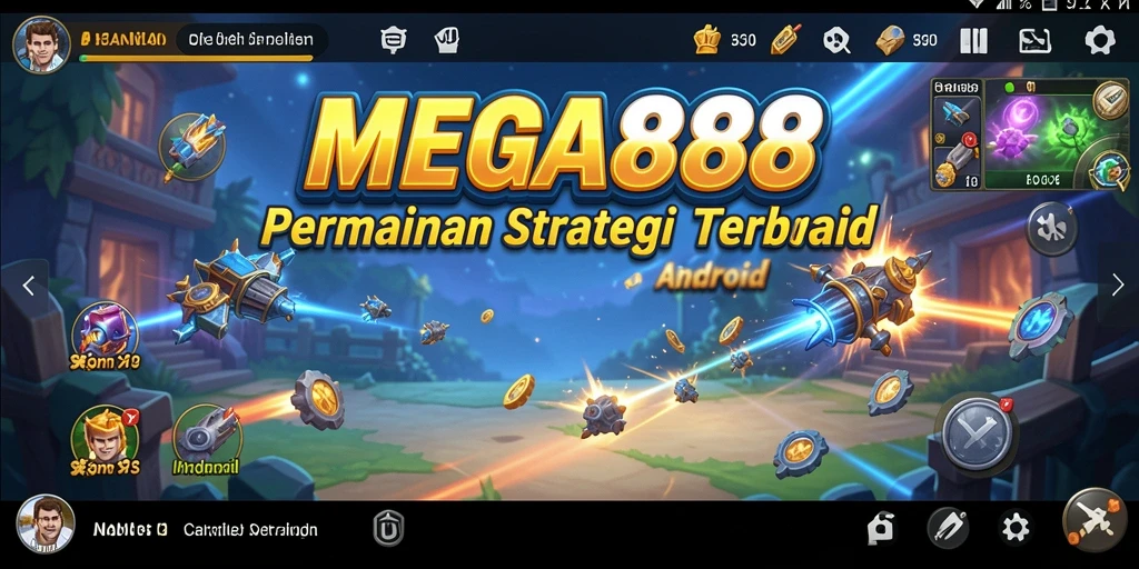 Screenshot gameplay MEGA888 menunjukkan pertempuran strategi yang intens.