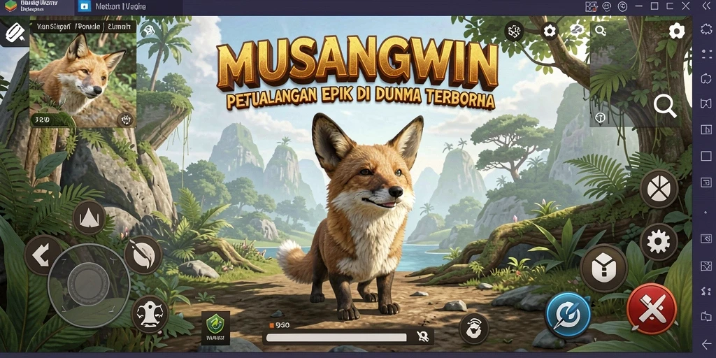 Tampilan gameplay MUSANGWIN dengan dunia terbuka yang memukau.