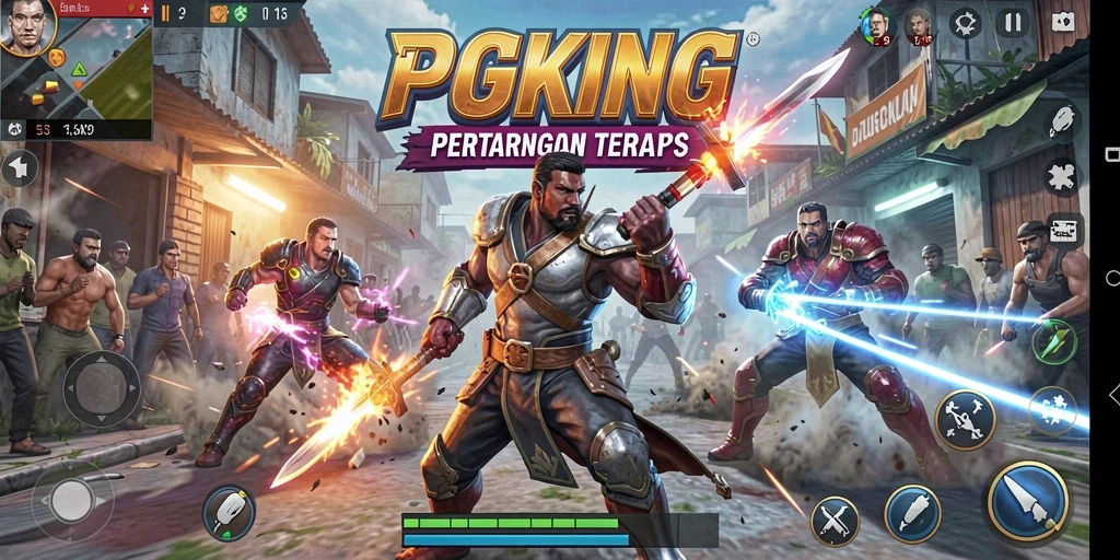 Screenshot PGKING menampilkan intensitas gameplay Battle Royale yang mendebarkan.