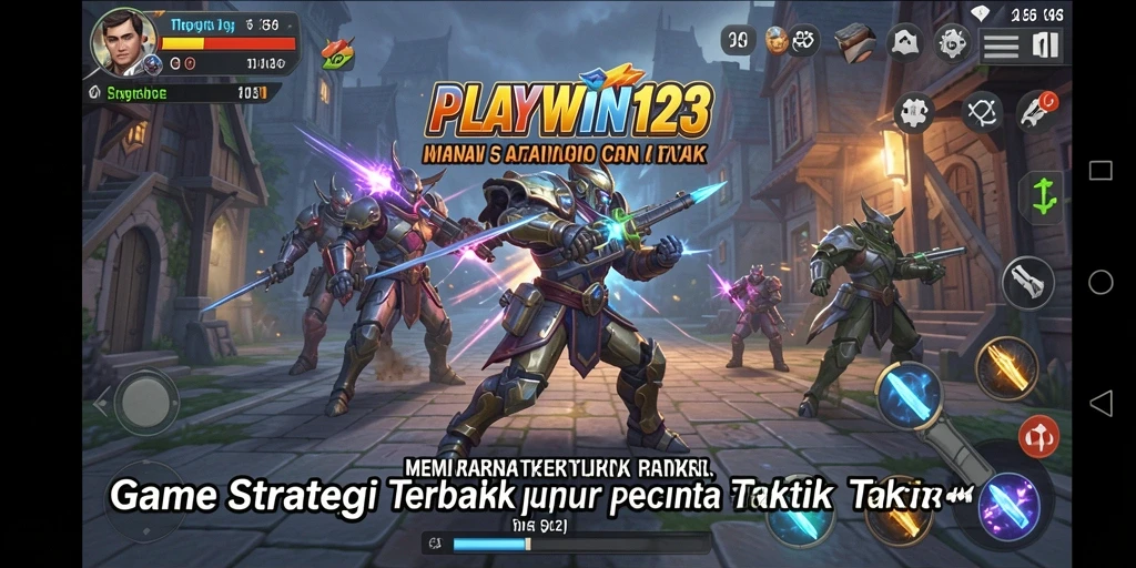 Screenshot utama PLAYWIN123 menunjukkan momen menegangkan dalam pertempuran strategi.