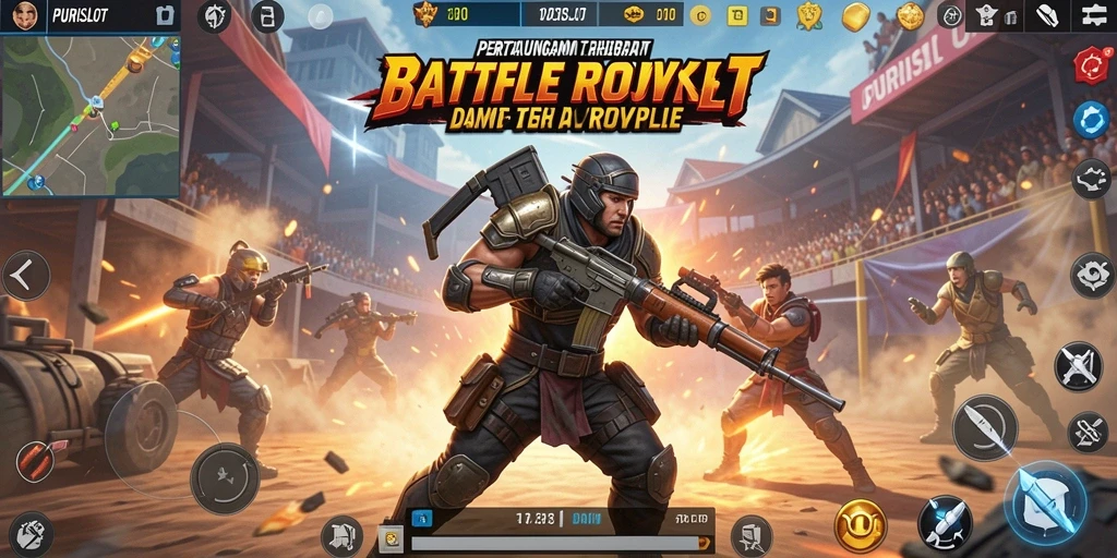Gameplay intens Battle Royale di PURISLOT dengan aksi yang menegangkan.