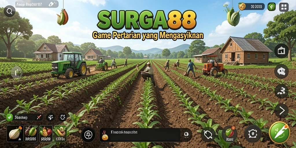 Gameplay SURGA88 yang menarik dan penuh warna saat bertani.
